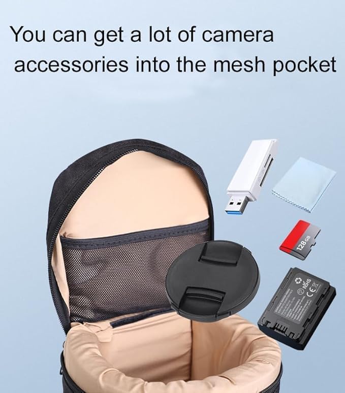 LB1 Deluxe Water-Resistant Camera Lens Pouch Case for Canon RF 800mm Tamron SP 150-600mm Sigma 150-600mm 150-500mm Nikon Nikkor AF-S 200-500mm & More, Zipper Polyester Lens Protective Bag - Image 5
