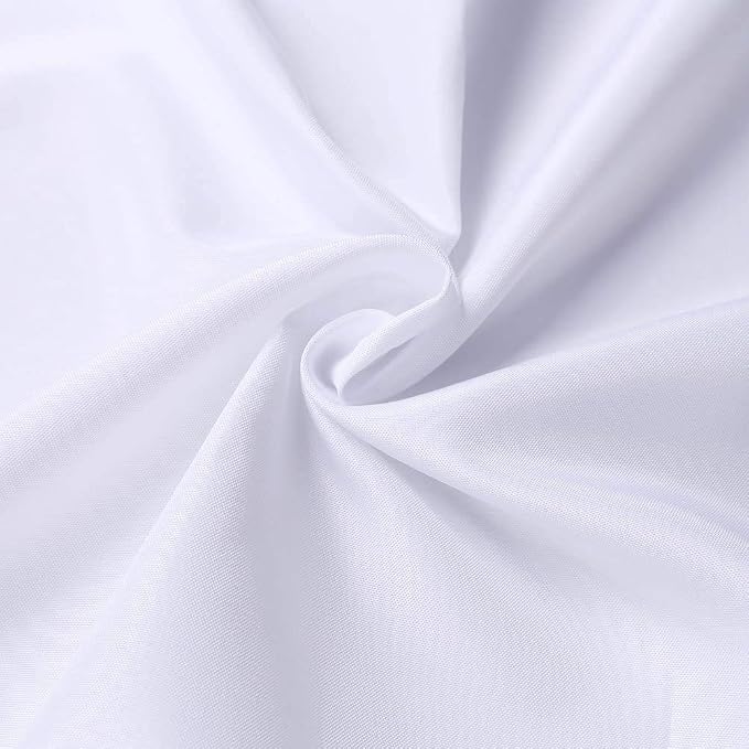 GFCC 6FT x 10FT White Polyester Backdrop Curtain for Wedding Party Banquet,Fabric Backdrop | Versatile Screen for Studio, Video Recording, Portrait, Parties, Non-Reflective, Polyester, Easy Hang, High Density - Image 2