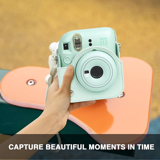 CAIYOULE Camera Case for Fujifilm Instax Mini 12 Instant Film Camera | Protective Camera Case, Camera Crossbody Bag for Fuji Mini 12 with Photo Album, Adjustable Shoulder Strap, Mint Green - Image 8