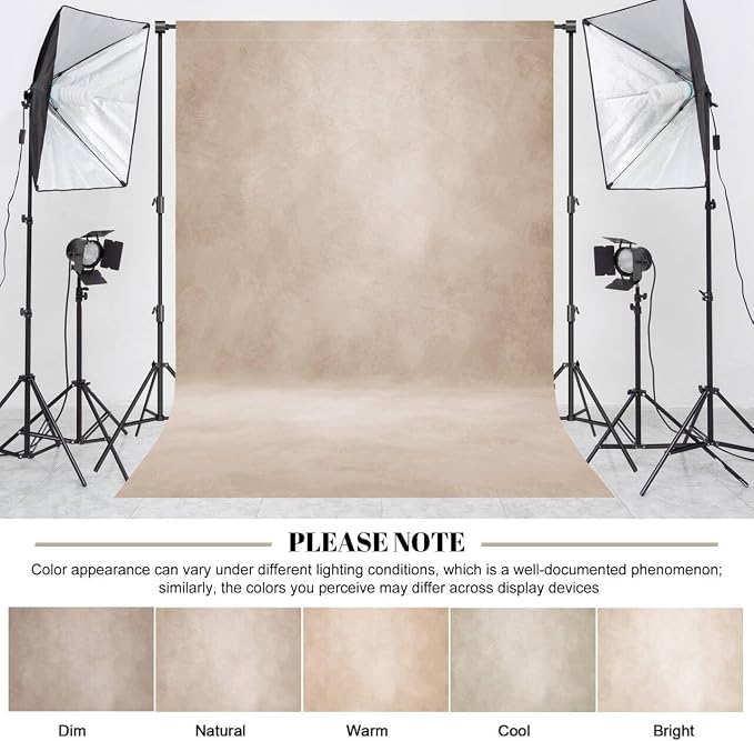 Abstract Photography Backdrop for Photoshoot 8x14ft,Beige,No Stand | Professional,Polyester Fabric,Roller Pocket on Top,Vintage Portrait Photo Props Booth Background,Photoshoot Studio - Image 3