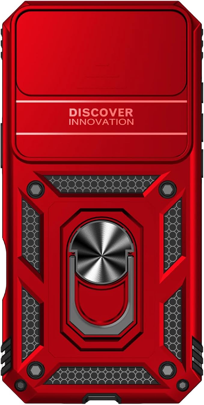SunStory Phone Case for iPhone Air Case with HD Screen Protector & Slide Camera Cover & Rotated Ring Kickstand, [Military-Grade] Phone Case for iPhone 17 Air, Red - Image 9