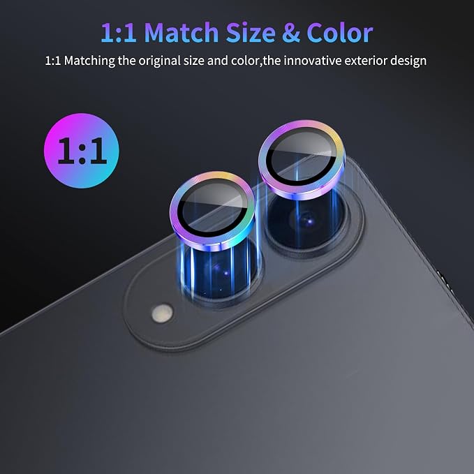 Camera Lens Protector for Samsung Galaxy S25 Edge,1 Pack | Tempered Metal Glass Camera Cover, HD Clear Anti-Scratch Lens Screen Protector Film,Case Friendly,Colorful Titanium - Image 5