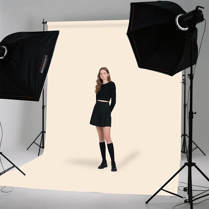 Beige Photo Backdrop for Photoshoot Background Photography 6x9ft | Polyester, Portrait Product Real Estate Shoot, Wedding Family Decor - Image 4