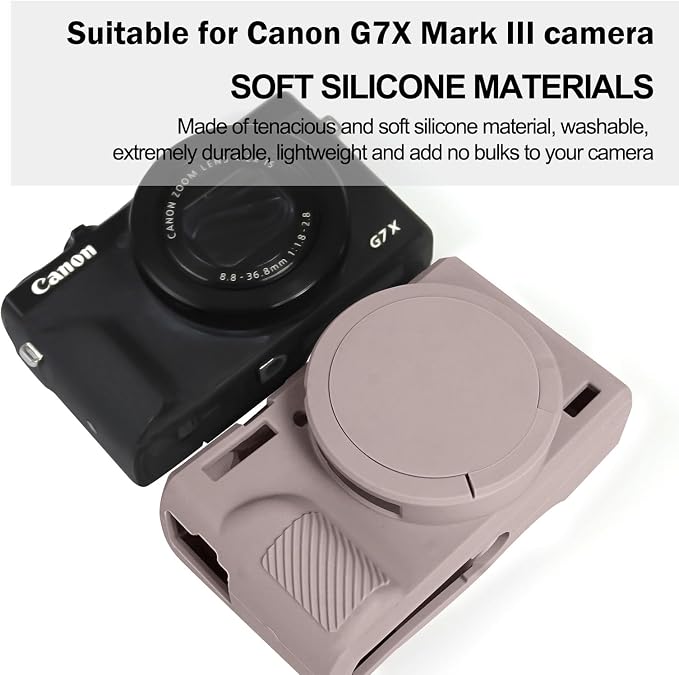 Easy Hood Camera Case Cover for Canon Powershot G7X Mark III(Tiffany Pink) | With Removable Lens Cover,Soft Silicone Protective Case,Anti-Scratch,Slim Fit,Enhanced Grip,Lightweight Camera Accessories - Image 2