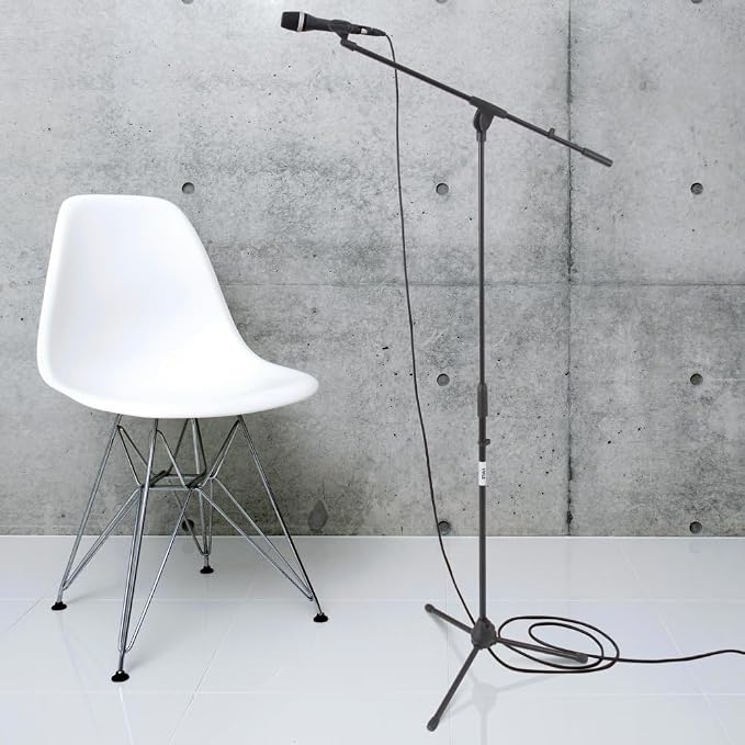 Pyle Foldable Tripod Microphone Stand - Universal Mic Mount and Height Adjustable from 37.5'' to 65.0'' Inch High w/ Extending Telescoping Boom Arm Up to 28.0'' - Knob Tension Lock Mechanism PMKS3 - Image 9