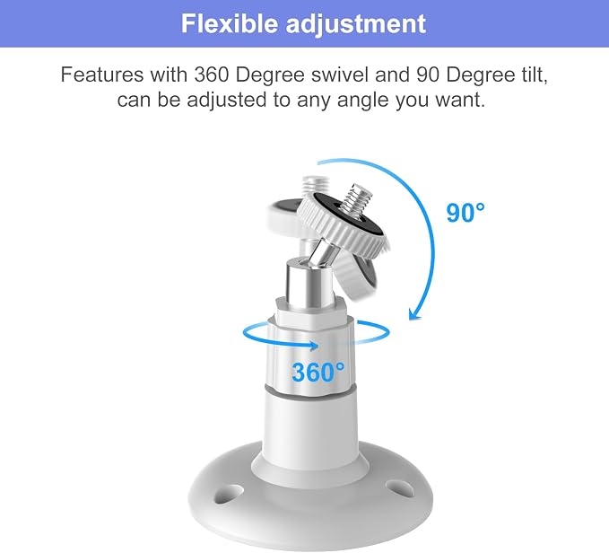 4 Pack Blink Outdoor Wall Mount for Outdoor 4/2K+, Blink Sync Module Mount | Weatherproof Protective Housing, 360° Adjustable Mounting with Sync Module Mount, Perfect View Angle for Blink System，White - Image 4