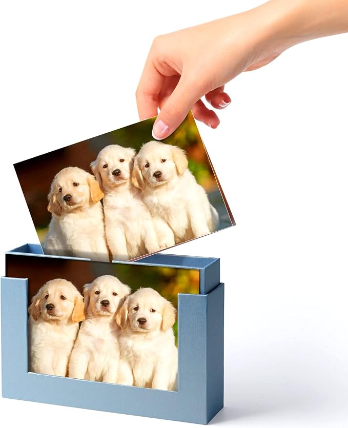 Cardboard Photo Boxes For Pictures 5x7, Family Photos Storage Box Set, Photo Album Box, Small Photo Storage Box Archival For Couple Photos, Postcards Box(2pack) - Image 3