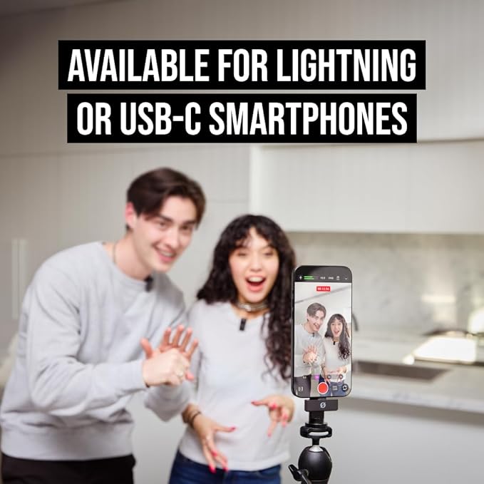 RØDE Wireless Micro for Lightning iPhone (iPhone 14 & Earlier ONLY), Black | Compact Wireless Microphone for Lightning (X Through 14), Two Mics with Charging Case for Smartphone Content Creation, Black - Image 5