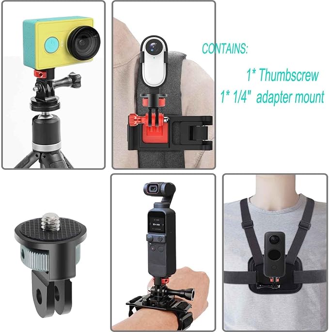 Aluminum Camera Tripod Adapter 1/4"-20 Conversion Adapter Mounts Compatible with Gopro Action Cameras Insta360 and Other Standard 1/4 Accessories, Quarter Inch Mount Adapter (Type BB) - Image 3