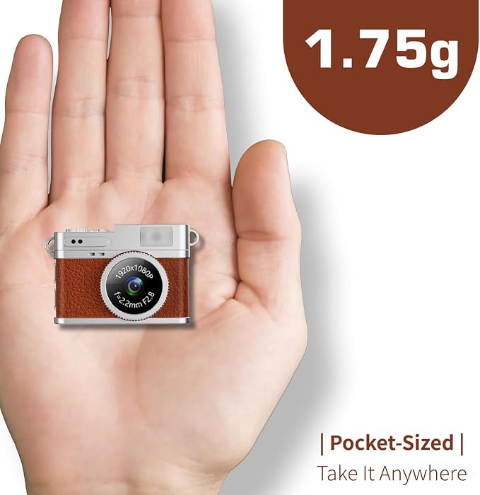 LKT 1080P Mini Keychain Camera with 32GB Card & OTG Adapter, Portable Pocket Digital Camera with Retro Filters & Screen, Tiny HD Camcorder for Phone Transfer, Travel, Kids and Gifts - Image 6