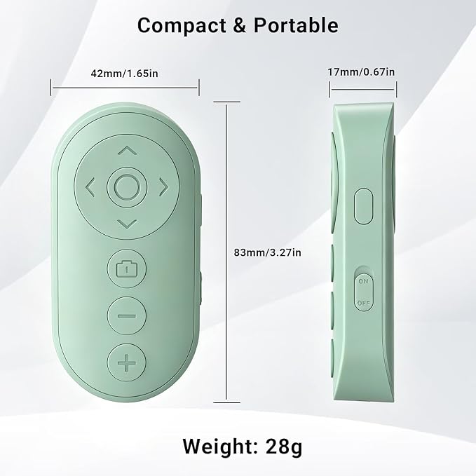 Rechargeable Camera Remote for iPhone Android, Zoom Control | Zoom Control | Front/Rear Camera Switch, Photo & Video Shutter, TikTok Scrolling, Page Turner, bluthooth 10m Wireless Clicker - Image 7