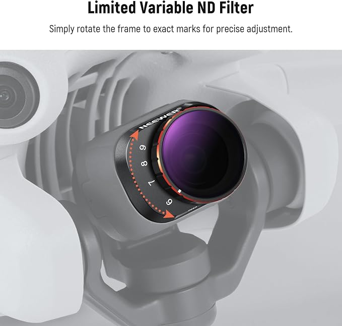 NEEWER Variable ND Filter Compatible with DJI Mini 4 Pro, ND64-512 6-9 Stops Multicoated HD Optical Glass Drone Camera Lens Video Recording Aerial Photography Accessories - Image 3