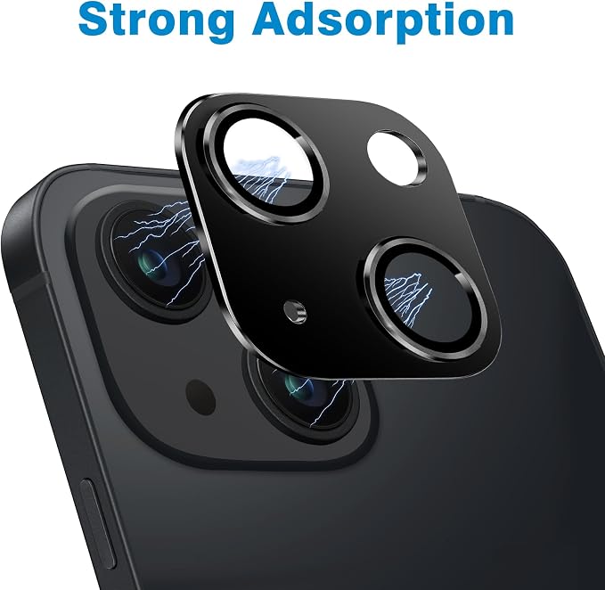 Compatible with iPhone 15 and 15 Plus Camera Lens Protector, Anti-Scratch Tempered Glass Len Screen Protector Shockproof Full Protective Camera Cover Case Friendly Lens Cover-Black - Image 4