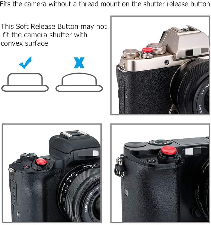2X Camera Shutter Button Cap for A7R VI ZV-E10 II A6700 RX100VII VI V IV | RED,for A7RVI A7 V A7CR ZV-E10 II ZV-1 A7C A6600 A6500 A6400 A6300 A7SIII A7RII A7S A7 II RX100 Series EOS M10 Lumix L10 - Image 4