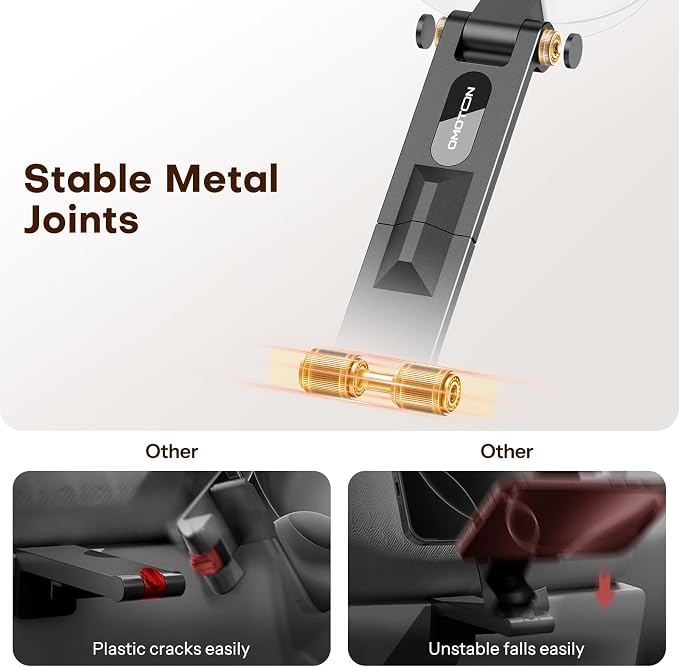 OMOTON TP02 [360° Rotating] Stable Clip Magnetic Phone Tripod for iPhone 17 | Aluminum Cell Phone Stand, Back Magnet Base, Fold 3-Adjustment, Women Men Gift, Fits Vlog, Gym, Travel Essentials Accessories - Image 7