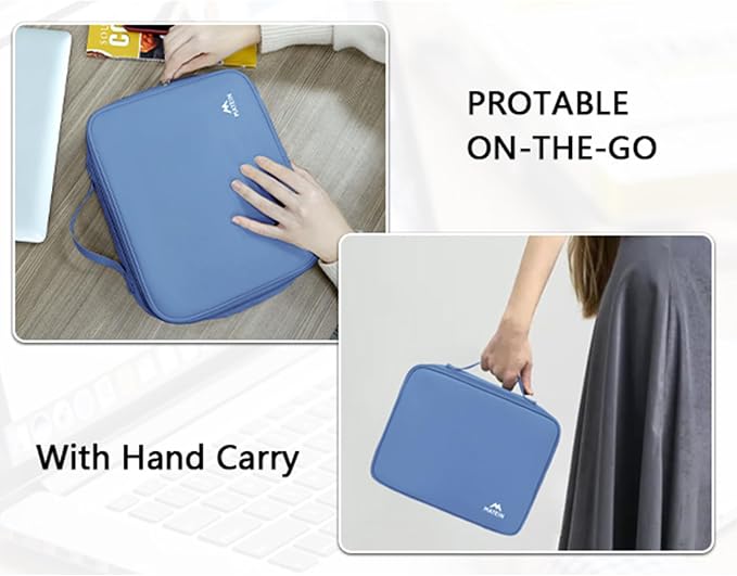 MATEIN Electronics Organizer Case, Cable Organizer Bag with Handle, Blue | Electronic Accessories Case for Cable, Cord, Tablet, Charger, Phone, Double Layers Tech Case Travel Gifts for Men and Women - Image 8