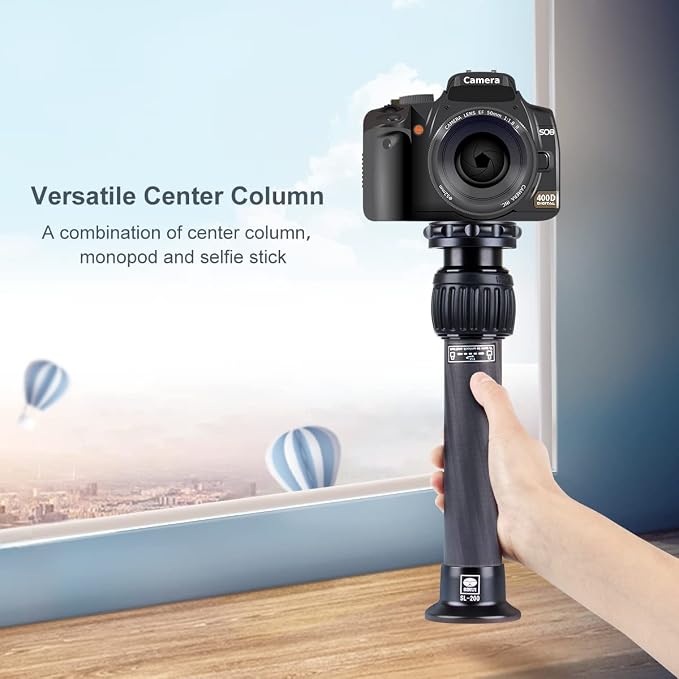 SIRUI SL-200 Carbon Fiber Tripod Extension Pole, Two-Section Center Column Extender for Tripods - Image 5