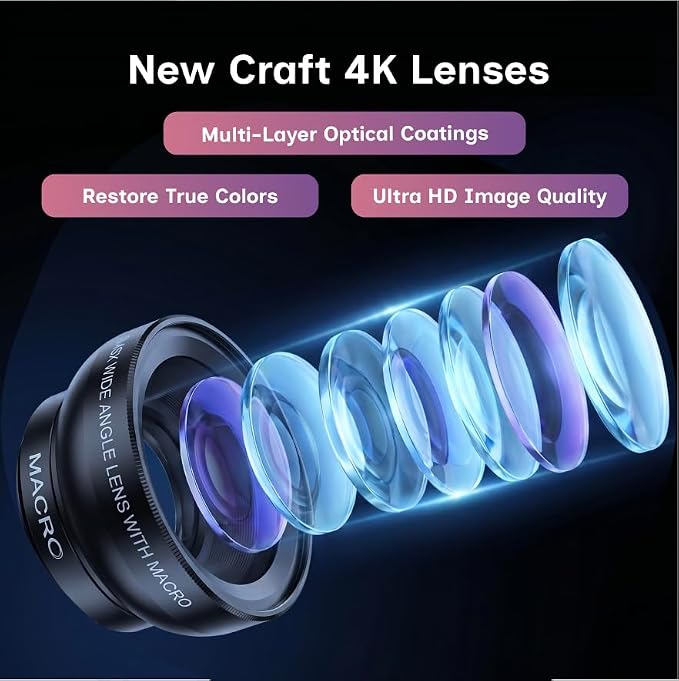 Phone Camera Lens Kit, 0.45X Super Wide Angle Lens + 15X Macro Lens 2 in 1 Professional Lens Attachment for Phone 17/16/15/14/13 - Image 6
