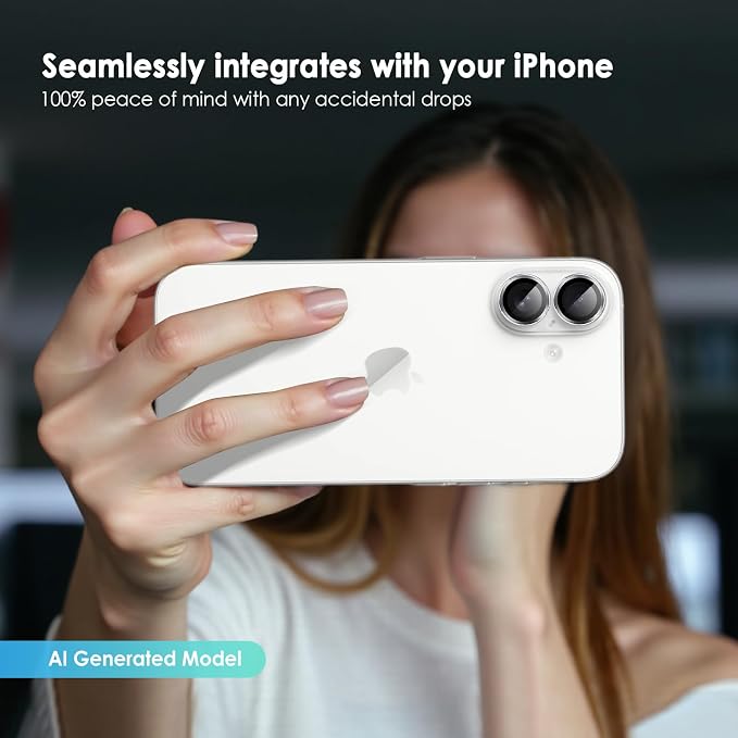 Camera Lens Protector for iPhone 17, Silver | AR+AF, 9H Tempered Glass, Individual Metal Ring, Anti Glare, Fall Protection, Camera Screen Cover - Image 7