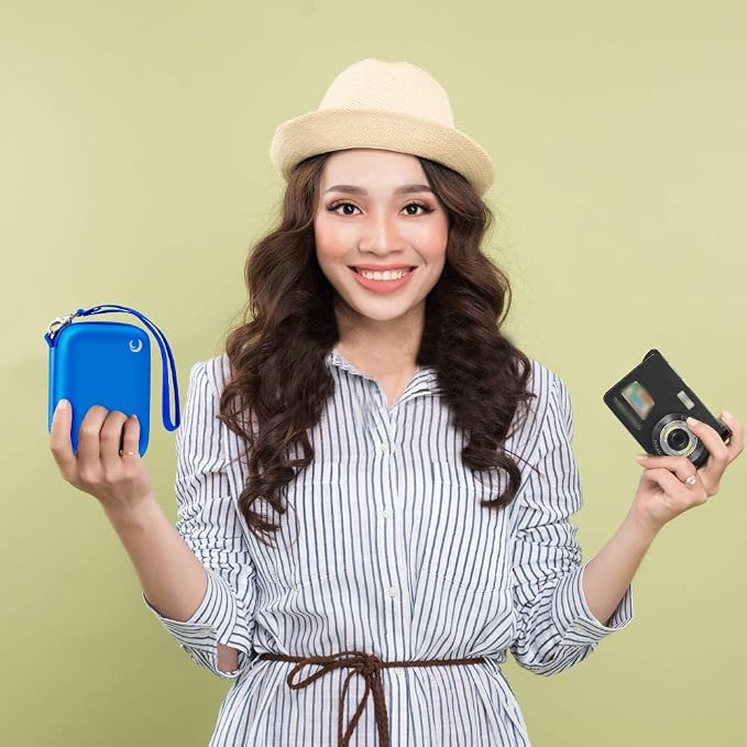 Comecase Digital Camera Case for Kodak PIXPRO FZ55/FZ45, Blue | Hard EVA Shell,Pre-Cut Foam, Accessories Mesh Pocket, Wrist Strap, Compact for Travel, School and Daily Storage. Case only. - Image 6