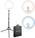 Lume Cube LED Ring Light for Videos, Selfies, Live Streaming |18” Circle Light with Stand, Phone Holder, and Camera Mount | Portable + 6.5 ft Tripod Stand and Travel Case | Battery Not Included by LumeCube