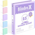 BinderX 3 Ring Binder 1/2 Inch, 0.5" Clear View Binder, Lavender, Letter | Extra Durable, PVC-Free, Customizable, Interior Pockets, 100-Sheet Capacity, Eco-Friendly, Reinforced Hinge, School, Office by Sooez