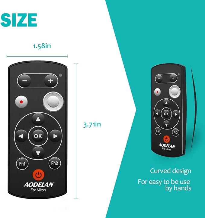 AODELAN Camera Wireless Shutter Release Remote Control for Nikon | Compatible with Nikon COOLPIX P1000 P950 B600 A1000 Z50 Z30 Z fc, Replaces for Nikon ML-L7 - Image 8