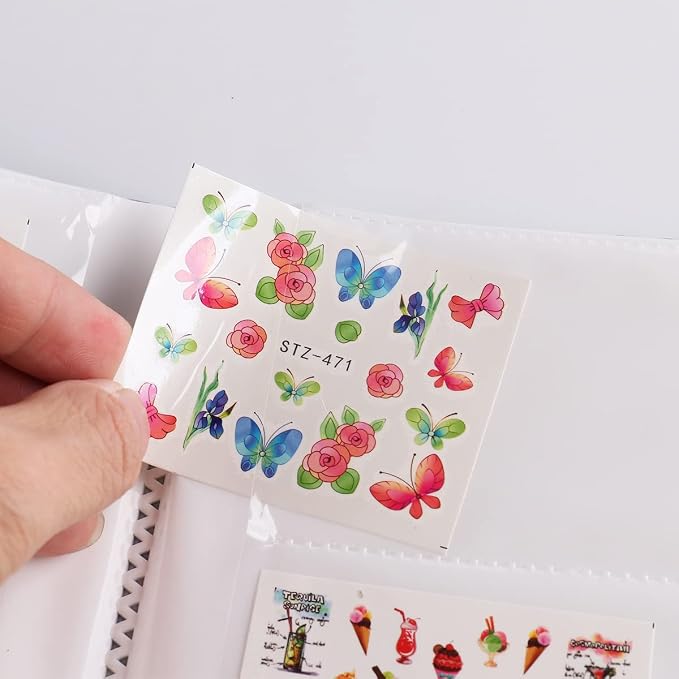120 Slots Nail Stickers Storage Book Empty Nail Stickers Album Holder Photo Collection Book Water Decals Display Showing Shelf Binder Stencils Collecting Card Case Manicure Tools (Lvander) - Image 6