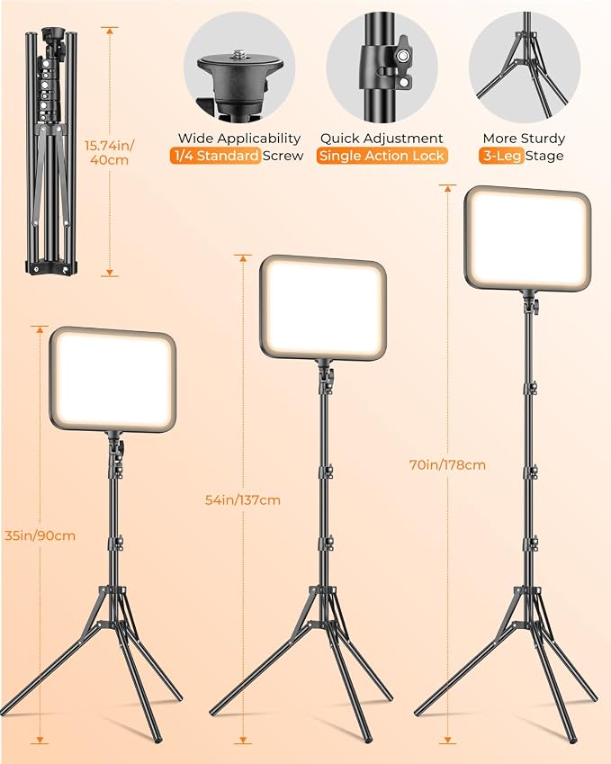 Torjim 11 Inch Video Light Kit for Creators-24W High Brightness Studio Lights with Tripod Stand & Phone Holder & Remote, Adjustable Photography Lighting for Clearer YouTube Streaming Home Studio | Studio Lights with Tripod Stand & Phone Holder | 3000-6... - Image 6