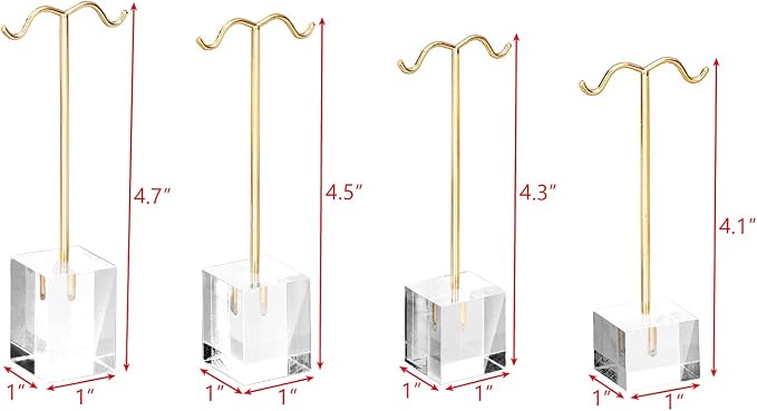 MOOCA 4-Piece Acrylic Earring Display Stand Set | Premium acrylic bracelet and necklace display, easy to assemble for travel, trade shows, home, or retail displays - Image 2