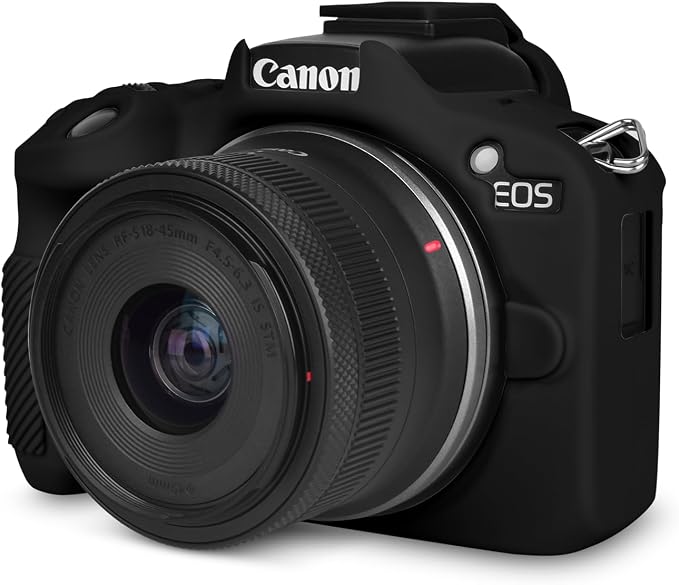 Rieibi EOSR50 EOS R50 Case, Soft Silicone Protective Case for Canon EOS R50 EOSR50 Vlogging Camera, Lightweight EOS R50 Camera Case Cover Grip Body Skin - Black by Rieibi