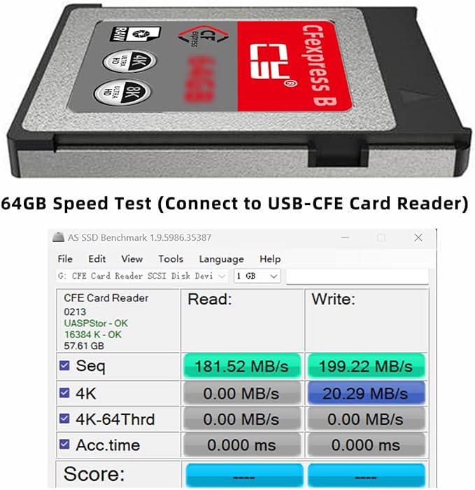 CFexpress Type-B 64GB Memory Card CFE CFB Adapter Compatible with XS Camera 8K RAW PCIe Expansion - Image 8