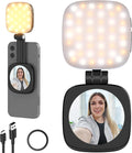 NEEWER BASICS Magnetic Selfie Light Compatible with MagSafe iPhone,CRI95 700lx/0.3m Folding LED Phone Fill Ring Lighting with Mirror for Zoom Makeup Photography Recording Video Conference, Black NL48B by Neewer