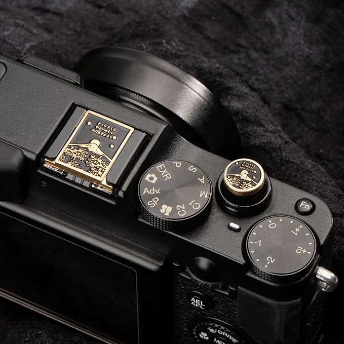 Falling Cherry Blossoms Camera Metal Hot Shoe Cover Shutter Button Set for Fujifilm xpro2 x100vi xt50 xt30 for Nikon df zfc (Copper Alloy-Set) - Image 5