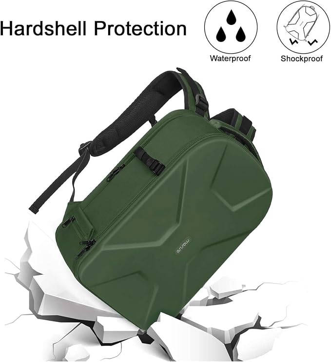 MOSISO Camera Backpack, DSLR/SLR/Mirrorless Photography Camera Bag | Waterproof Hardshell Bag with Insert&Tripod Holder&Laptop Compartment Compatible with Canon/Nikon/Sony, Army Green - Image 3