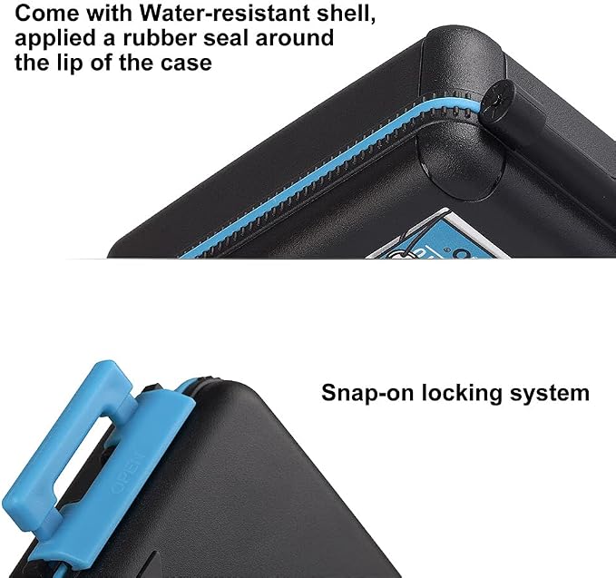 LENSGO Camera Battery Storage Box, Water-Resistant Anti-Shock Case for 2 Batteries & 6 Memory Cards (4 SD, 2 XQD/CF) - Image 4