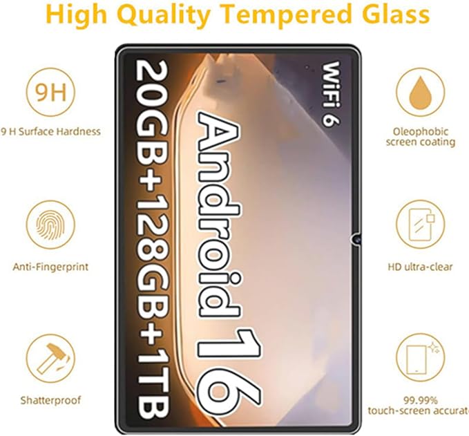 2 Pack Screen Protector for SHARECLOUD P10/Frameflow P10 Tablet 10.1 inch,Tempered Glass Film Guard for ECOPAD THTH-K12C 10.1/Suicoey P30/YLEEBG P30/Lebsytb P30 2025 Tablet 10.1" - Image 3