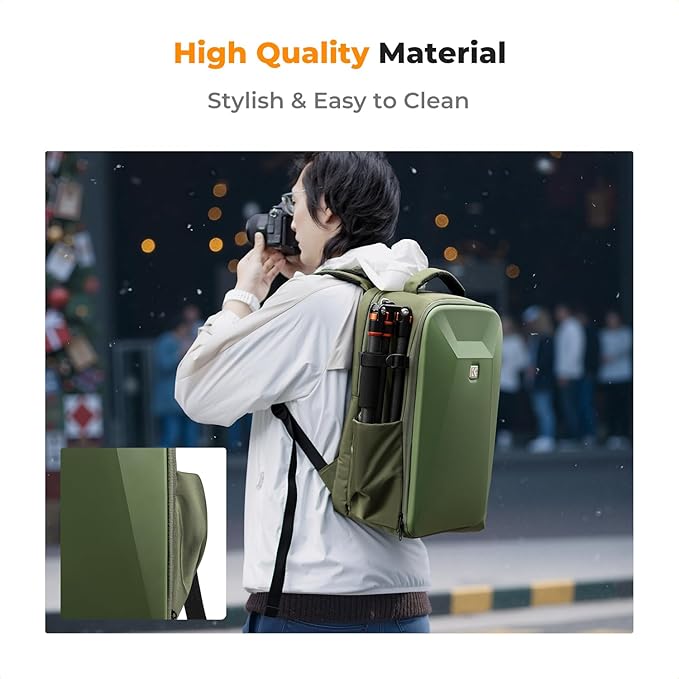 K&F CONCEPT Camera Backpack,Hardshell Photography DSLR Camera Bag | 15-15.6 Inch Laptop Compartment, Waterproof, Hard Shell Camera Case, Compatible with Canon/Nikon/Sony/DJI Mavic Drone, B07 - Image 6