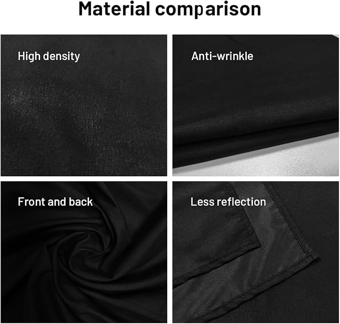 Black Backdrop Background,10 X 7 FT Large Photography Backdrop Photo Photoshoot Background Screen for Photography Photo Booth Backdrops Parties Curtain - Image 5