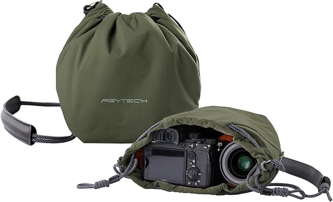 PGYTECH OneGo Drawstring Small Camera Bag Soft Cute Camera Pouch Handbag | Forest Camera Sling Bag Compatible with Mirrorless Cameras/Nikon/Canon/Sony/Fuji/Pocket 4 Camera Case, Forest by PGYTECH-US