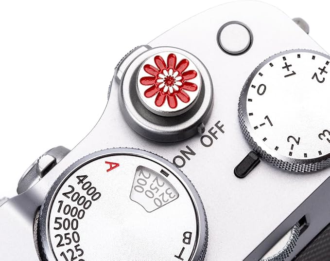 Camera Soft Release Button, Shutter Button for Fujifilm X100VI X100V X-E4 X-E3 X-T5 X-T4 X-T3 X-T30 II X-T20 X-PRO3 (red Daisy Button) - Image 3