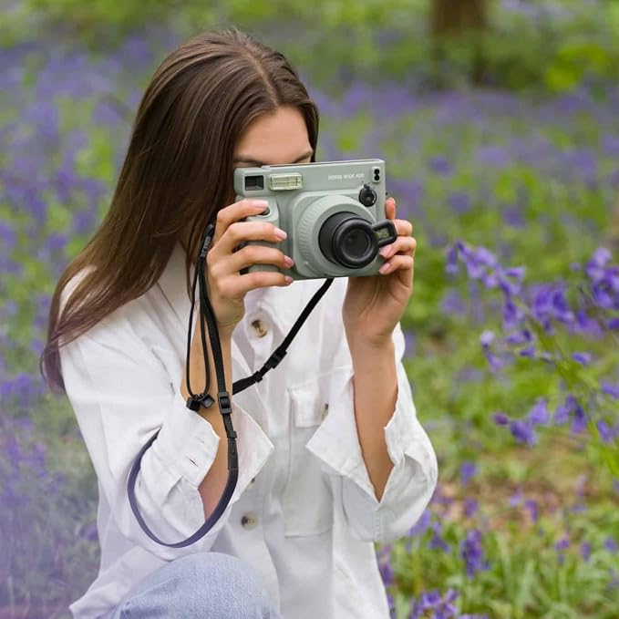 Fujifilm Instax Wide 400 Instant Camera (Sage Green) + INSTAX Wide Film (20 Exposures) + Shutter Accessories Bundle – Carrying Case, 80-Pocket Green Photo Album - Image 8