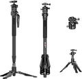 M1mini Carbon Fiber Monopod for Camera, 4-Section One-Button Lifting, Compact Portable Monopod with A32 Ball Head for Camera, Outdoor Travel Photography, Max Load 5kg, M1mini-A32 by COMAN