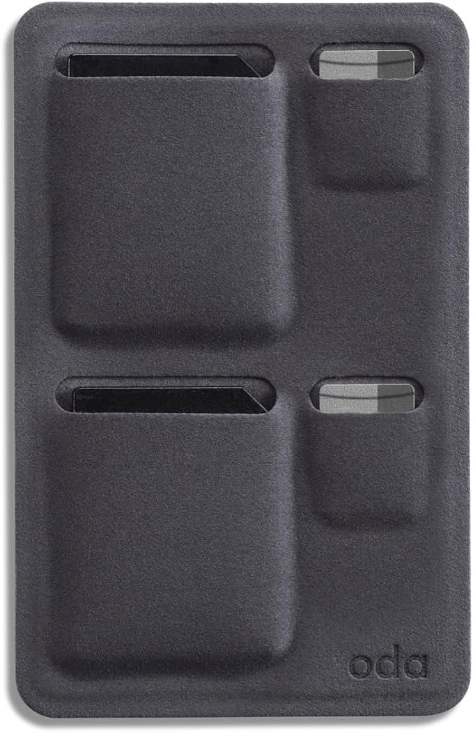 ODA - Super Slim SD & microSD Card Holder - Fits in a Wallet - Microfiber - 1mm Thin (Dark Grey, 2 SD and 2 microSD) - Image 3