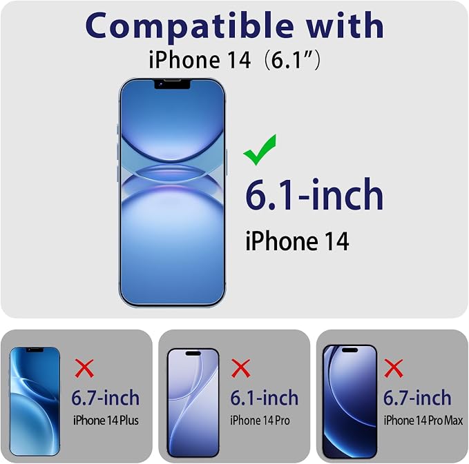 2 Pack Tempered Glass Screen Protector for iPhone 14 6.1-Inch | with 2 Pack Camera Lens Protector, Anti Scratch, Bubble Free, Case Friendly - Image 2