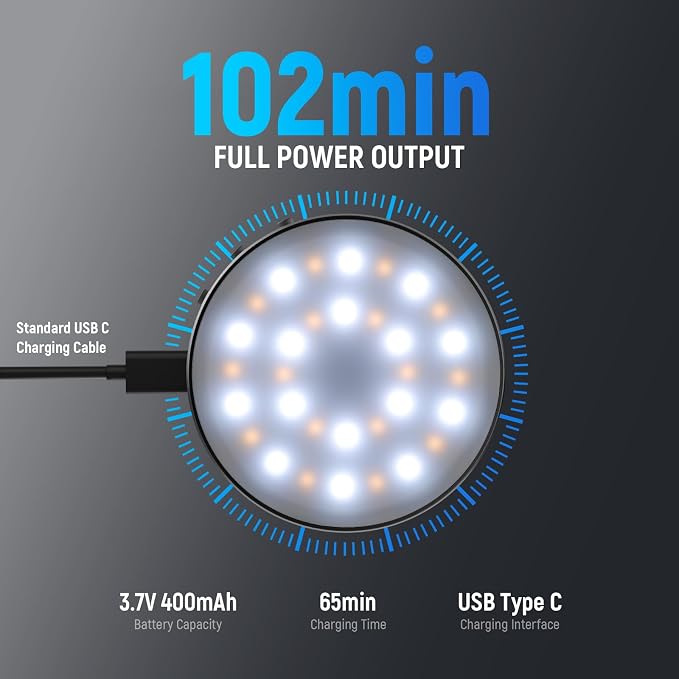 NEEWER Entry Level Version Magnetic Selfie Light Compatible with MagSafe iPhone, 1W Clip on Metal LED Phone Fill Ring Lighting for Laptop Video Conference Makeup Recording, CRI95+ 840lux/0.2m, NL32R - Image 5
