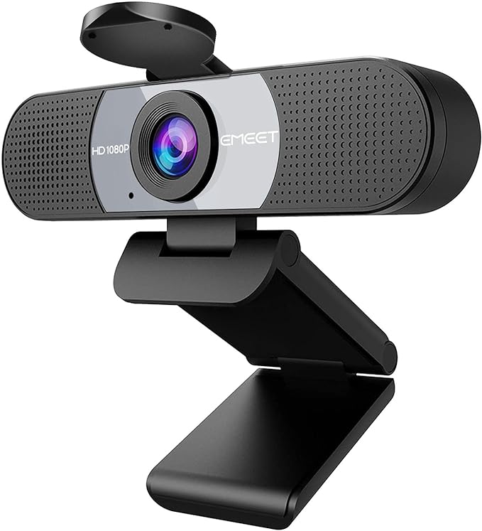 EMEET C960 1080P Webcam with Microphone, 2 Mics, 90° FOV, Computer Camera | Fixed Focus, Plug&Play for Zoom/Teams/Facetime/YouTube/Google Meet/Switch 2 Camera, Grey by EMEET