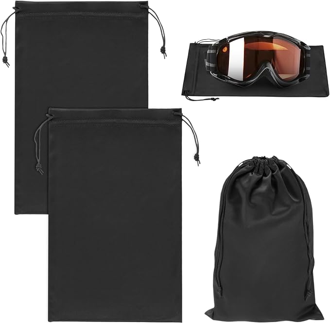 M METERXITY Ski Goggle Bag, Soft Microfiber Pouch Protective Storage Bags Case with Drawstring for Snow Goggles/Camera Lenses by MMETERXITY