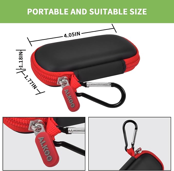 USB Flash Drive Case, SD Card/Thumb Drive/Memory Cards Holder, Bag Only | SDXC/SDHC Storage, Electronic Accessories Organizer for SanDisk / for Samsung, for Students/IT/Office/School/Travel, Red - Image 3