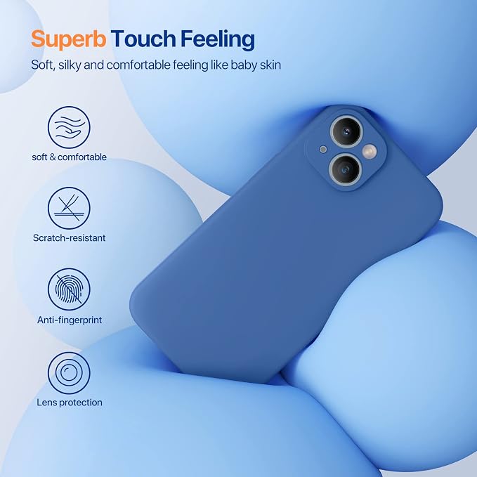 Miracase Silicone for iPhone 14 Case, Sky Blue | Soft Anti-Scratch Microfiber Lining, Premium Silicone Cover Shockproof Drop Protection Phone Case for 14 - Image 3